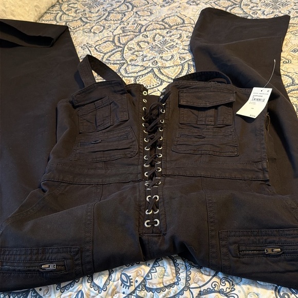 Good American twill lace up utility jumpsuits size m NWT - Picture 13 of 16